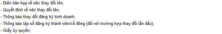 thay doi ten cong ty